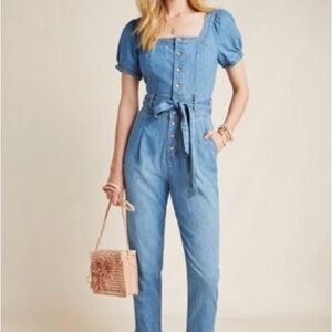 Pilcro and the Letterpress Denim Jumpsuit with Belt from Anthropologie